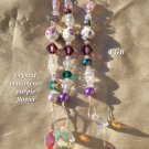 purple flower porcelain crystal ornament set of 3