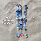 Blue flower porcelain crystal ornament set of 3
