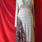 !!!Free shipping!!!vintage dress multi color polyester dress M-L