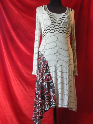!!!Free shipping!!!vintage dress multi color polyester dress M-L