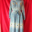 !!!Free shipping!!!vintage dress multi color polyester dress S-M