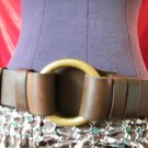 !!!FREE SHIPPING!!Vtg.60/70s a leather brown belt.size 30-32.