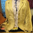 !!!Free shipping!!!vintage 60-70s mexican buckskin jacket silver button. .
