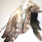 Feather Earrings with Chain