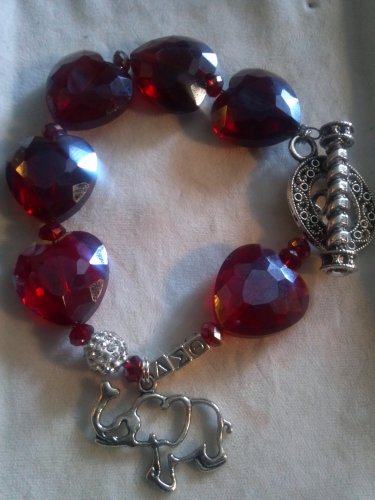 Delta Sigma Theta Crystal Heart Bracelet
