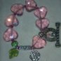 Alpha Kappa Alpha Crystal Heart Anchor Bracelet