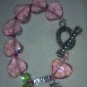 Alpha Kappa Alpha Crystal Heart Captain's Bracelet