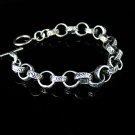 Sterling Silver Filigree Links Toggle Bracelet