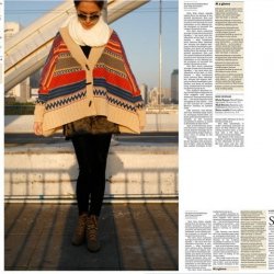 New Arrival Rainbow Style Knitted Batwing Sleeve Loose Sweater