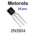 2N3904, Motorola, General Purpose NPN Transistor, 200mA, 40VDC [25 pcs] [O]