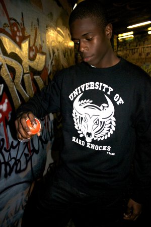 University of hard knocks black sweater