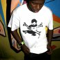 white ninja bone headed girl T-shirt