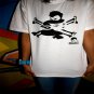 white ninja bone headed girl T-shirt