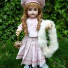 Antique Old German Bisque Head Brown Eyed Beauty Doll w/ Impish Grin