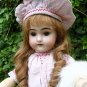 Antique Old German Bisque Head Brown Eyed Beauty Doll w/ Impish Grin