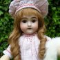 Antique Old German Bisque Head Brown Eyed Beauty Doll w/ Impish Grin