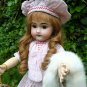 Antique Old German Bisque Head Brown Eyed Beauty Doll w/ Impish Grin