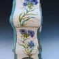 Old Antique French Ceramic Porcelain Sevres Mantle Clock w/ Handpainted Flowers
