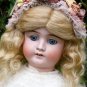 Old Large 23" Antique German Bisque Head Viola Doll In Stunning Antique Dress