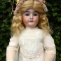 Old Large 23" Antique German Bisque Head Viola Doll In Stunning Antique Dress