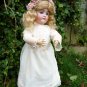 Old Large 23" Antique German Bisque Head Viola Doll In Stunning Antique Dress