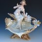 Old Antique Art Nouveau Bohemian European Lusterware Fairy Lady Woman Figure