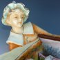 Antique Old Bohemian Porcelain Lady Figure Victorian Calling Card Receiver Dish