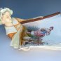 Antique Old Bohemian Porcelain Lady Figure Victorian Calling Card Receiver Dish