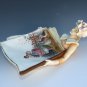 Antique Old Bohemian Porcelain Lady Figure Victorian Calling Card Receiver Dish