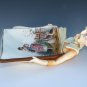 Antique Old Bohemian Porcelain Lady Figure Victorian Calling Card Receiver Dish