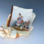 Antique Old Bohemian Porcelain Lady Figure Victorian Calling Card Receiver Dish