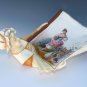 Antique Old Bohemian Porcelain Lady Figure Victorian Calling Card Receiver Dish
