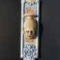 Antique Polychrome Faience Fayence Tinglazed Grotesque Man Pottery Wall Plaque