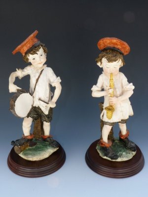 Early HTF Vintage Retired Giuseppe Armani Italy Porcelain Musician Boy Figures