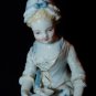 Old Antique European Continental Porcelain Mid To Late Victorian Era Girl Figure