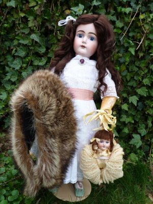 Unique Old Antique German Bisque Head Victorian Christmas Ornament Hanging Doll