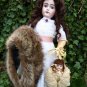 Unique Old Antique German Bisque Head Victorian Christmas Ornament Hanging Doll