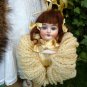 Unique Old Antique German Bisque Head Victorian Christmas Ornament Hanging Doll