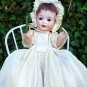 Lovely Old Antique German Bisque Head Baby Doll w/ Antique Wooden High Chair