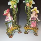 Old Antique Brothers Urbach Teplitz Bohemian Austrian Majolica Boy Girl Vase Pr