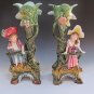Old Antique Brothers Urbach Teplitz Bohemian Austrian Majolica Boy Girl Vase Pr