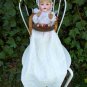 Old Antique German AM Bisque Baby Doll w/ Antique High Chair & Christening Gown