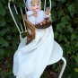 Old Antique German AM Bisque Baby Doll w/ Antique High Chair & Christening Gown