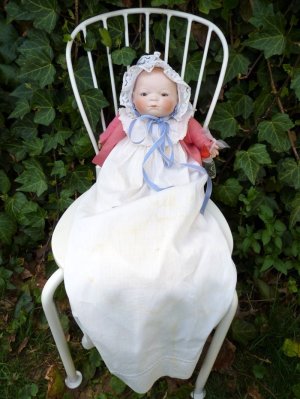 Old Antique German Bisque Solid Dome Bye-Lo Grace Putnam Character Baby Doll