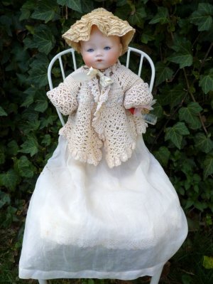 Adorable Old Antique German Armand Marseille Solid Dome Bisque Head Baby Doll