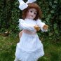 Divine Old Antique German Bisque Head Doll With Big Brown Eyes & Impish Grin