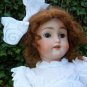 Divine Old Antique German Bisque Head Doll With Big Brown Eyes & Impish Grin