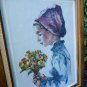 Vintage Hand Tinted Victorian Girl Etching Signed Listed Artist Philip Alfieri