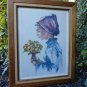 Vintage Hand Tinted Victorian Girl Etching Signed Listed Artist Philip Alfieri