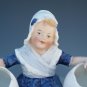 Old Antique German Bisque Piano Baby Doll Gebruder Heubach Dutch Girl Figure